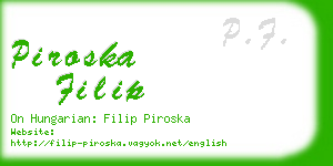 piroska filip business card